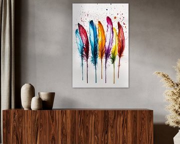 Kleurrijke veren in abstract ontwerp van Imperial Art House