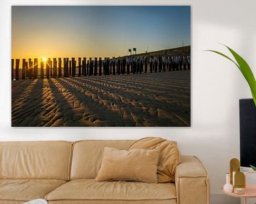 Golfbreker Zoutelande strand van MSP Canvas