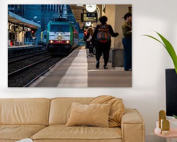 Brussel Noordstation bij nacht van Werner Lerooy