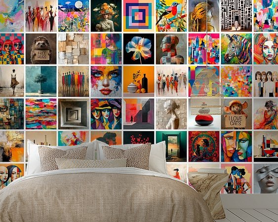 Voorbeeld van het werk in een kamer