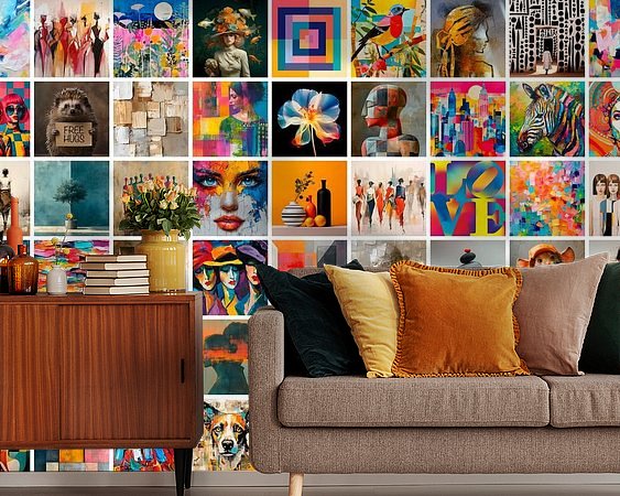 Voorbeeld van het werk in een kamer