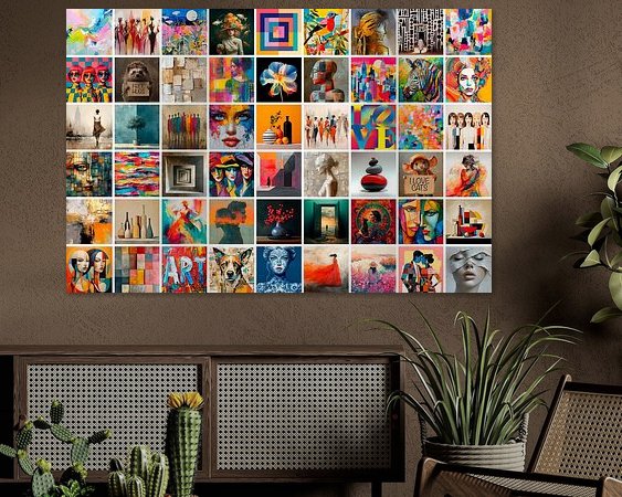 Voorbeeld van het werk in een kamer