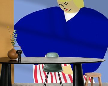 The blonde Dutch girl with striped trousers