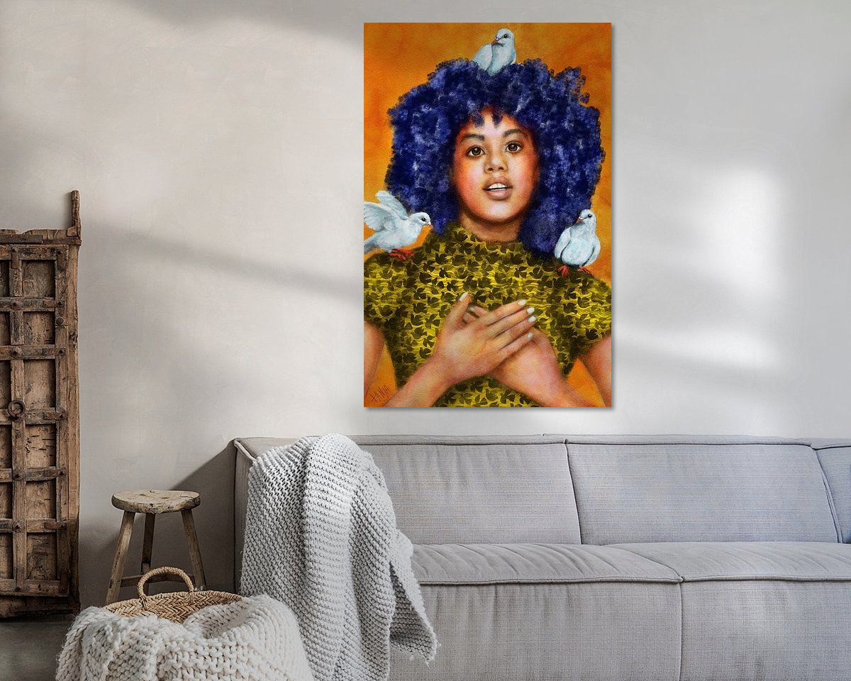 Voorbeeld van het werk in een kamer