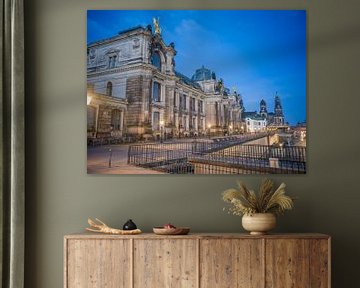 Dresden - Brühl's terras op het blauwe uur van t.ART