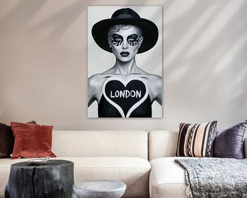 Black and White City Female 2.0 Artwork - Londres