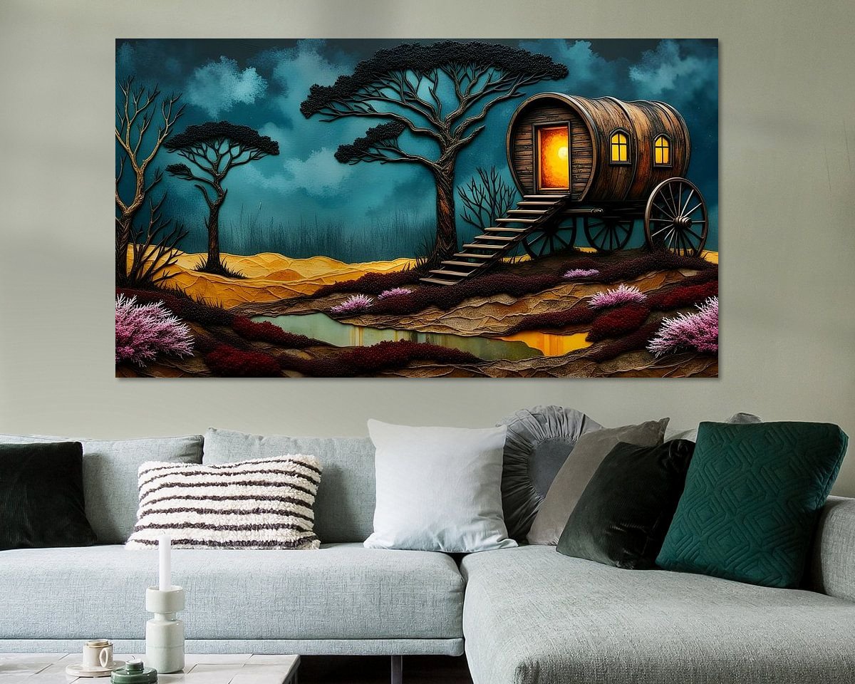 Voorbeeld van het werk in een kamer