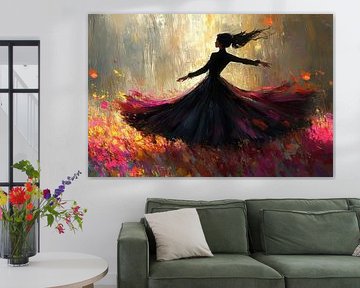 picturesque spiritual image of dancing woman