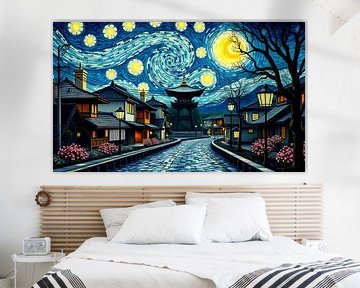 Japanische moderne Kunst Van Gogh Inspiration sternenklare Nacht