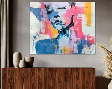 Kleurrijk Modern Portret Vrouw van Blikvanger Schilderijen