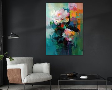 Abstract minimal Bloemen van Abstract Schilderij