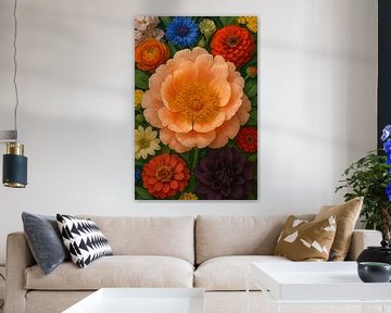 Bloemenpracht in Volle Glorie – Kleurrijk Boeket in Detail van But First Framing