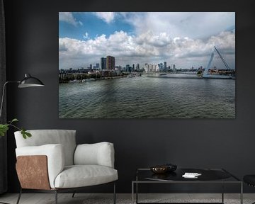 Skyline van Rotterdam in oostelijke richting van PJS foto