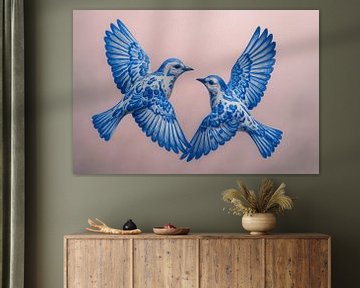 Delfts Blauwe Dans – Porseleinen Vogels in Harmonie van But First Framing