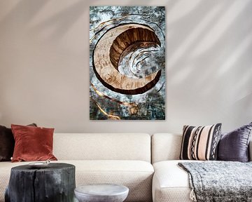 Houten maan met metallic accenten van Imperial Art House