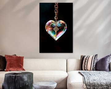 Gouden sleutel in kristallen hart van Imperial Art House