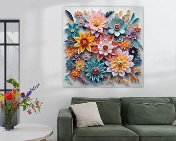 Quilling Technik  Blumen Papier farbenfroh Blüten lebensfroh von gm_designs