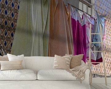 Colourful towels for a Portuguese building by Minimalistic Travel Photography by.Rieneke