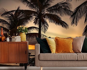 Sonnenuntergang auf der tropischen Insel Guadeloupe.