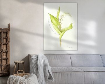 Botanische tekening - Lelietje-van-dalen van Esthers Nature Studio