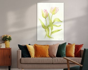 Botanische tekening - Tulpen van Esthers Nature Studio