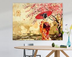 Voorbeeld van het werk in een kamer