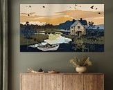 Voorbeeld van het werk in een kamer