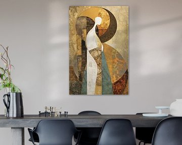 Beige Abstracte Sereniteit van Zen en Meer