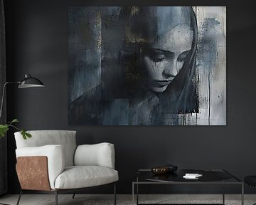 Vrouwenportret | Whisper of the Soul van Abstract Schilderij