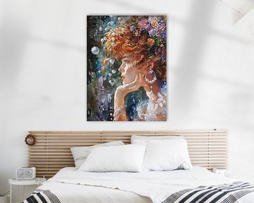 Droomvrouw van Abstract Schilderij