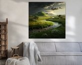 Voorbeeld van het werk in een kamer