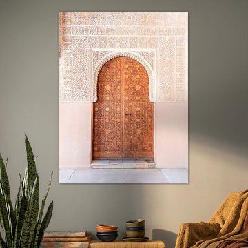 Alhambra Granada - Maurische Architekturtür & Islamischer Kunstdruck