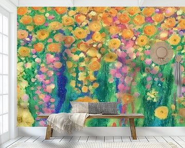 Blumenteppich in Sommerfarben