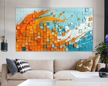 Landscape between flame and wave - An abstract composition of fragments that tell the dialogue between fire and water