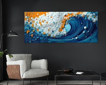 Abstract art between paintings of waves and shapes - the abstraction of a seascape by AidasignArt