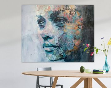 Portret Van Een Vrouw Met Patronen van Kunst Kriebels