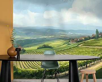Vineyard Hills | Green Whisper by Abstract Painting