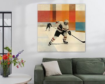 Hockeyspeler | Man met Hockeystick op IJs van OMG Art