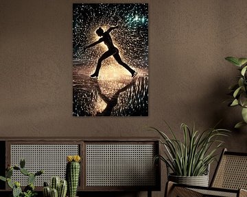 Skater in Lichtexplosion von Art & Soul Creations