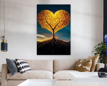 Gouden hartvormige boom kunst van Imperial Art House