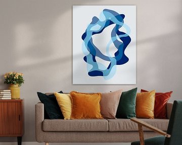 Formes muettes en bleu laiteux sur Sannel Larson