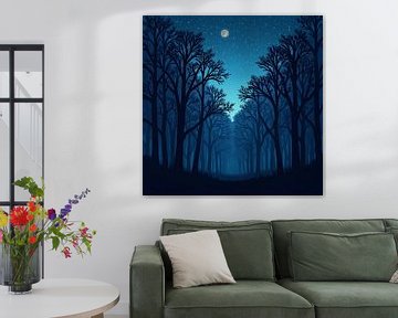 Moonlit Forest Path by Artistic