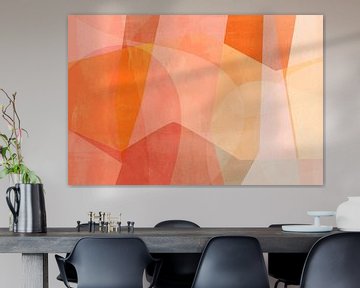 Soft Shapes in Coral, Pink, Yellow by Dina Dankers