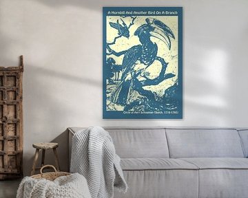 A Hornbill And Another Bird On A Branch by Circle of Aert Schouman by Ornimosa art