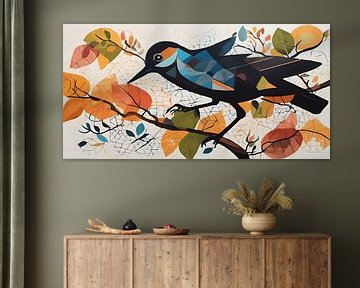 Bijzonder modern schilderij van een vogel van WeLoveArt