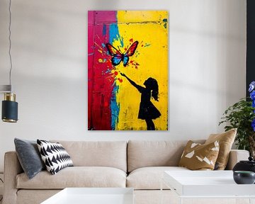Graffiti vogel met kleurrijke spetters van Art & Soul Creations