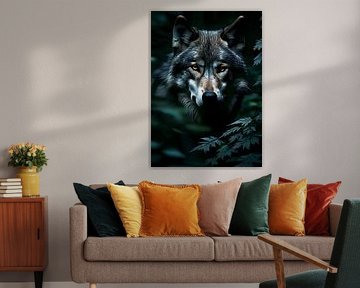 Wolfsportrait im dunklen Wald von BRZ999