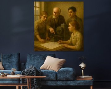 De Mentor – AI Classica – Mensen aan het werk – Kunst voor bedrijven van Basahen