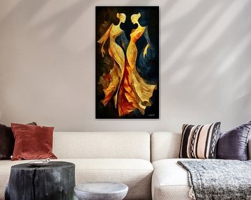 abstract dancing women