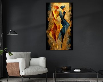 abstract dancing women